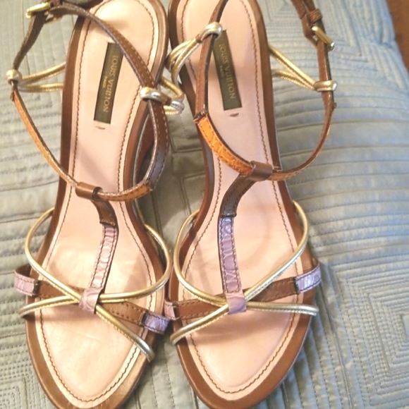 Louis Vuitton Wedges Shoes 100% Authentic. Size 39.5 - Picture 4 of 8